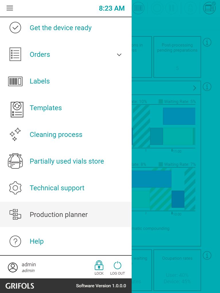 Prod planner Menu